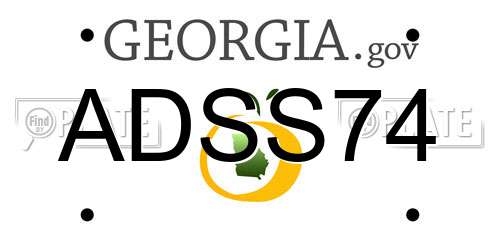 ADSS74 Georgia License Plate