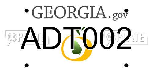 ADT002 Georgia License Plate