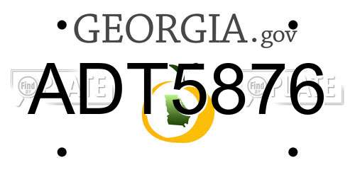 ADT5876 Georgia License Plate