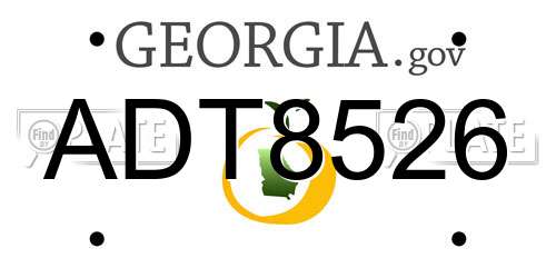 ADT8526 Georgia License Plate
