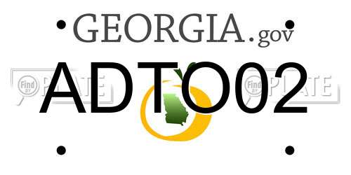 ADTO02 Georgia License Plate