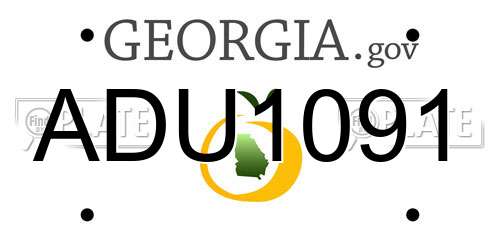 ADU1091 Georgia License Plate