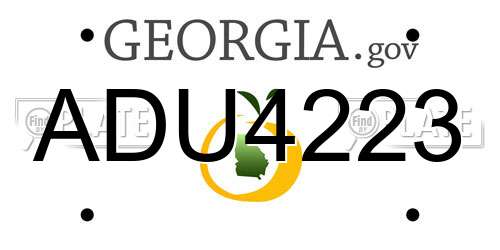 ADU4223 Georgia License Plate