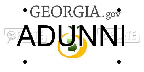 ADUNNI Georgia License Plate