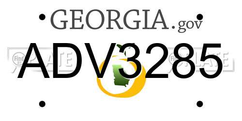 ADV3285 Georgia License Plate