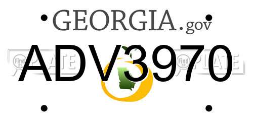 ADV3970 Georgia License Plate