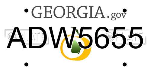ADW5655 Georgia License Plate