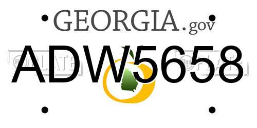 ADW5658 Georgia License Plate