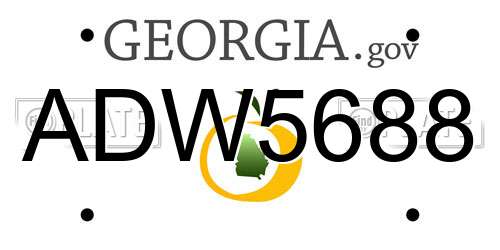 ADW5688 Georgia License Plate
