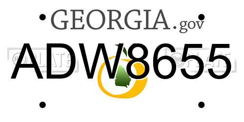 ADW8655 Georgia License Plate