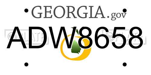 ADW8658 Georgia License Plate
