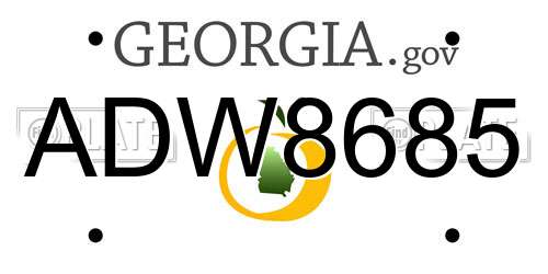 ADW8685 Georgia License Plate