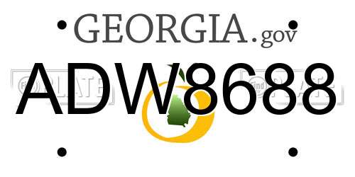 ADW8688 Georgia License Plate