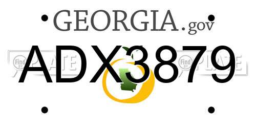 ADX3879 Georgia License Plate