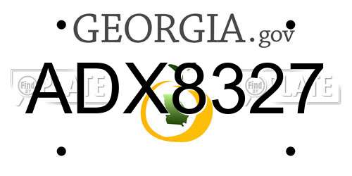 ADX8327 Georgia License Plate