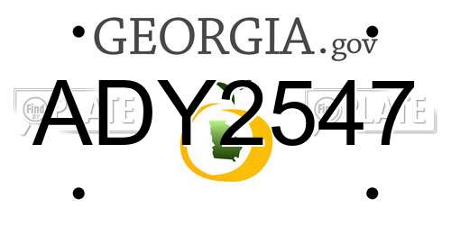 ADY2547 Georgia License Plate