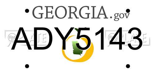 ADY5143 Georgia License Plate