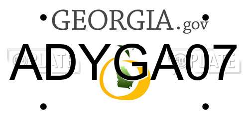 ADYGA07 Georgia License Plate