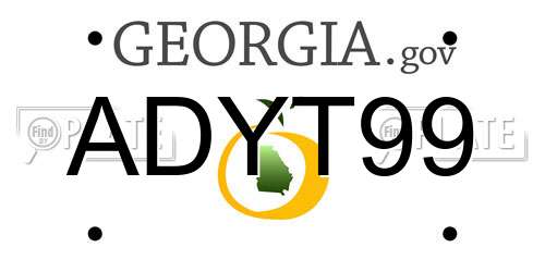 ADYT99 Georgia License Plate