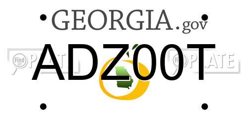 ADZ00T Georgia License Plate
