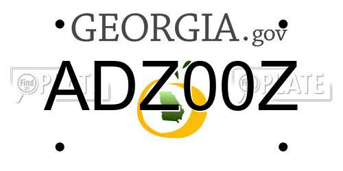 ADZ00Z Georgia License Plate