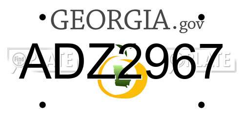 ADZ2967 Georgia License Plate