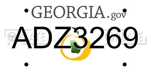 ADZ3269 Georgia License Plate