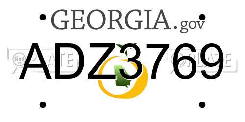 ADZ3769 Georgia License Plate