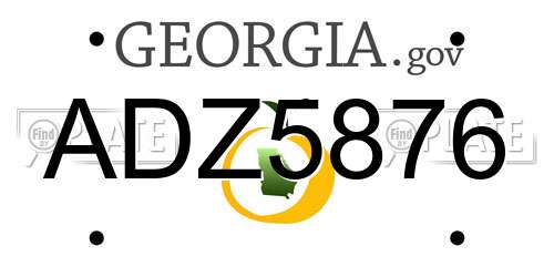 ADZ5876 Georgia License Plate