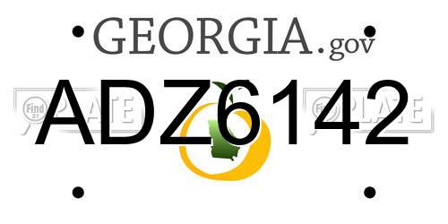 ADZ6142 Georgia License Plate