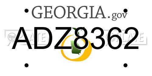 ADZ8362 Georgia License Plate