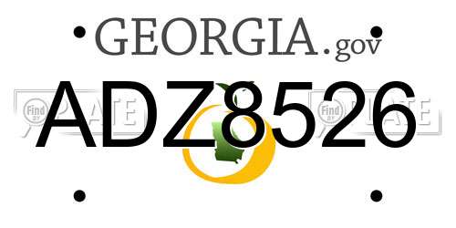 ADZ8526 Georgia License Plate