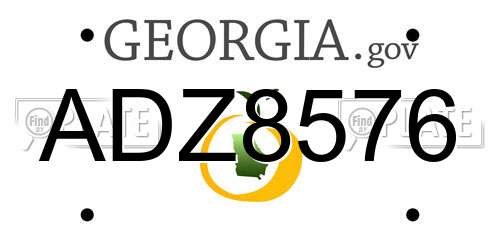 ADZ8576 Georgia License Plate