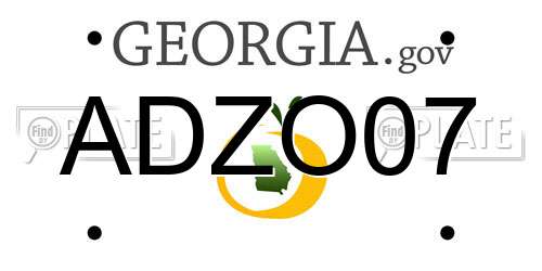 ADZO07 Georgia License Plate