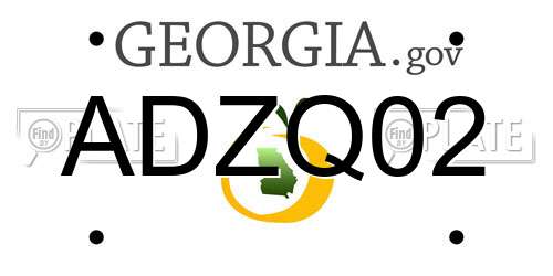 ADZQ02 Georgia License Plate