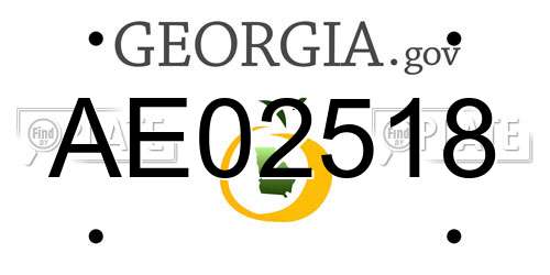 AE02518 Georgia License Plate