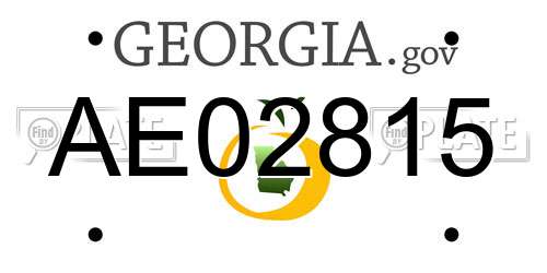AE02815 Georgia License Plate