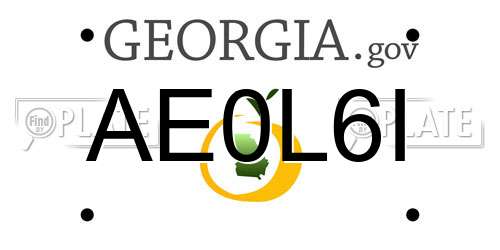 AE0L6I Georgia License Plate