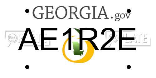 AE1R2E Georgia License Plate