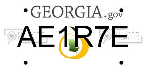 AE1R7E Georgia License Plate