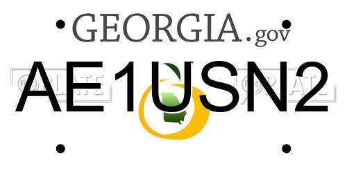 AE1USN2 Georgia License Plate