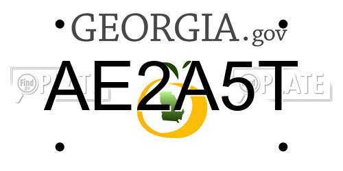 AE2A5T Georgia License Plate