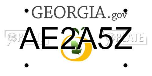 AE2A5Z Georgia License Plate