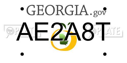 AE2A8T Georgia License Plate