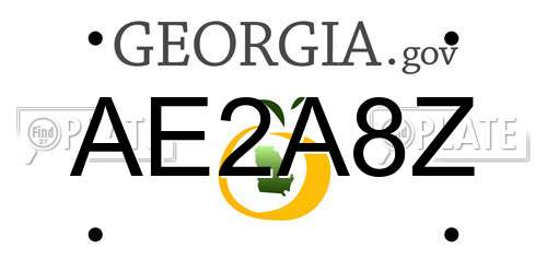 AE2A8Z Georgia License Plate