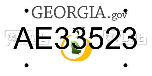 AE33523 Georgia License Plate