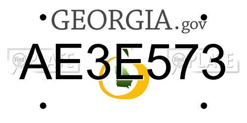 AE3E573 Georgia License Plate