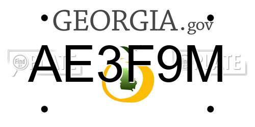 AE3F9M Georgia License Plate