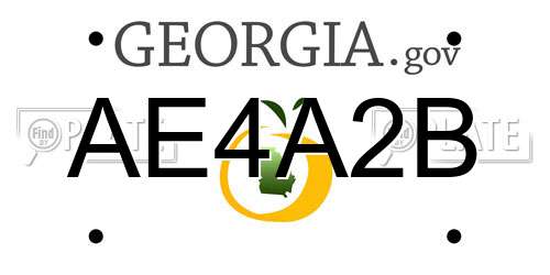 AE4A2B Georgia License Plate