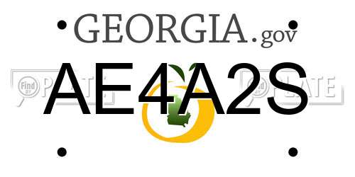 AE4A2S Georgia License Plate